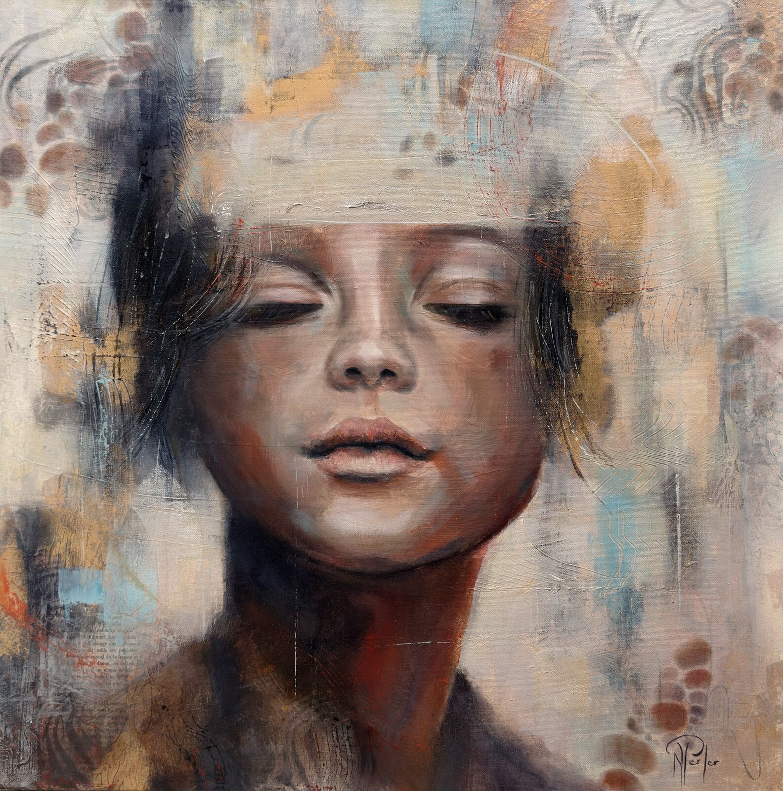 Le Fil du Rêve
Avant que le monde nous dise ce qui est possible, il existe un espace en nous où tout peut encore naître. Un espace libre. Intact. Ouvert. Les yeux fermés, ce garçon semble relié à cet endroit-là : celui où les rêves, les élans et les aspirations peuvent encore être ressentis pleinement avant même d’être compris.
Il semble sentir aspirations avant même de pouvoir les nommer, comme un fil discret qui le relie à sa part la plus vraie.
Les tons neutres et les matières délicates donnent à l’œuvre une grande douceur. Tout se joue dans la retenue, dans ce moment fragile où un rêve commence à prendre forme à l’intérieur.
Le Fil du rêve est une invitation à rester proche de cette part intime qui sait, avant les mots, ce qui nous anime profondément.
 
Huile sur techniques mixtes sur toile 3D
60x60cm
 
Oeuvre d'art originale unique
Certificat de vente