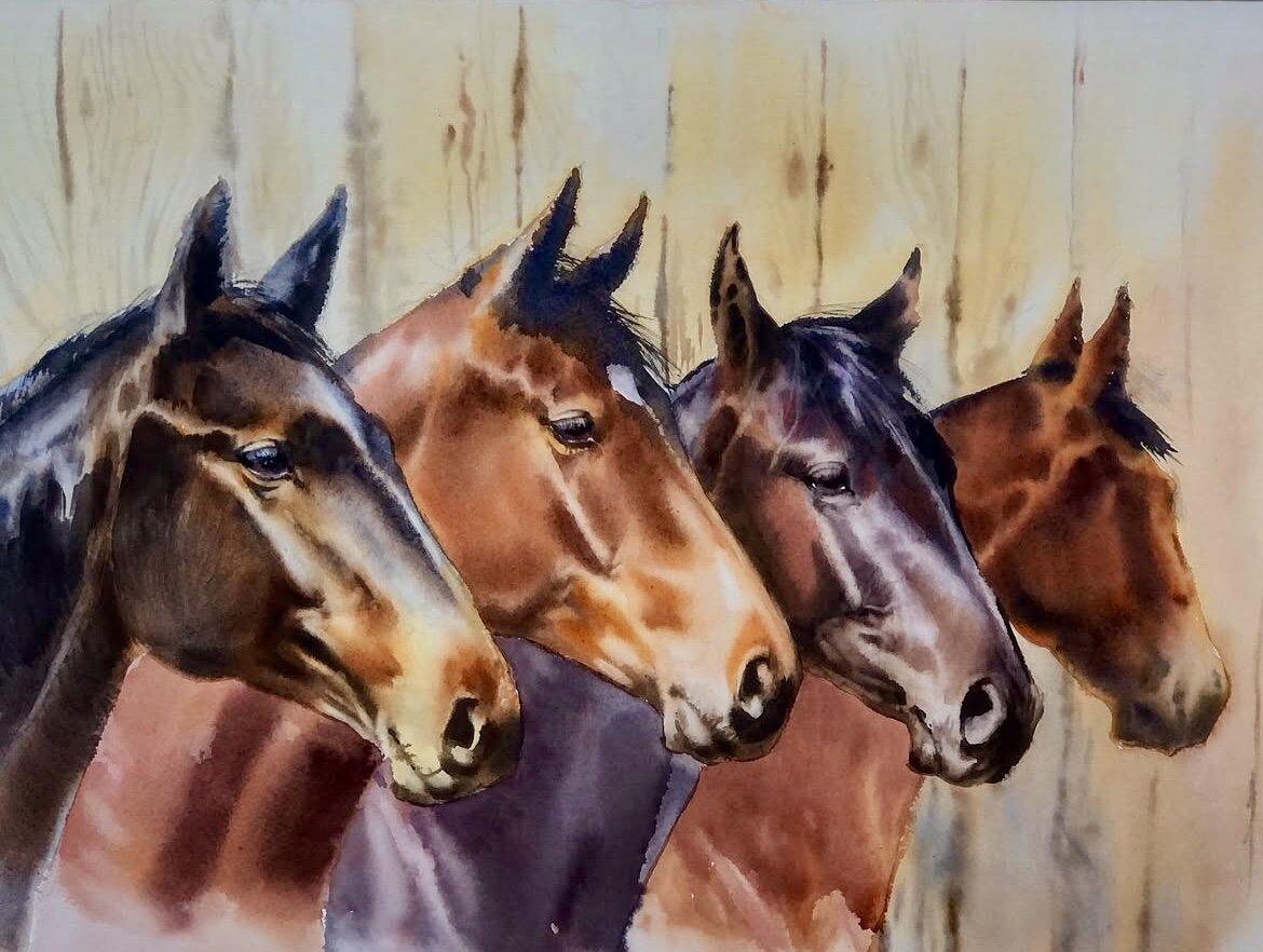 4 Mares
Watercolour on watercolour paper