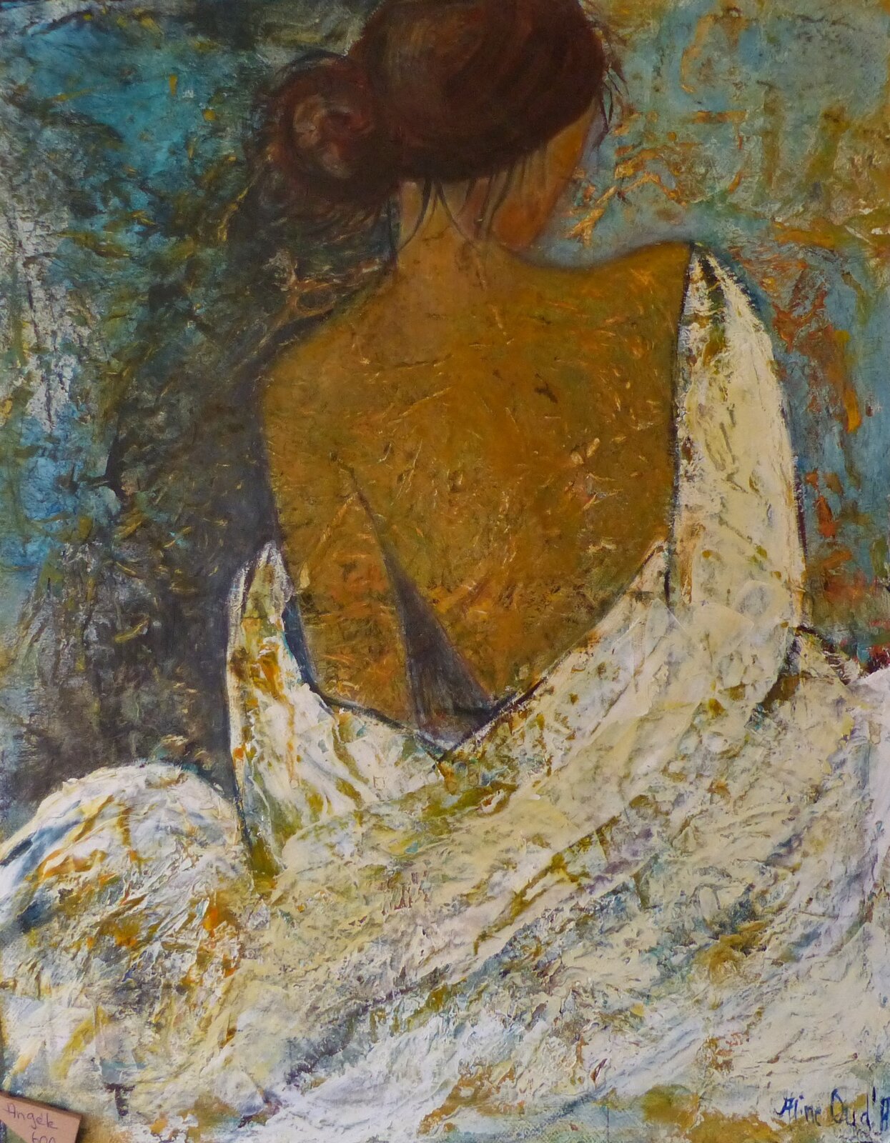 Angèle 50x40cm (bitume, huile, acrylique et pigments)